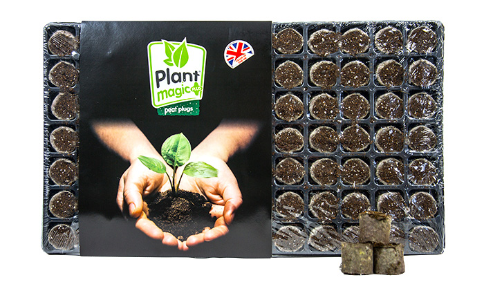 Plant Magic Peat Plugs tray showing removed plugs